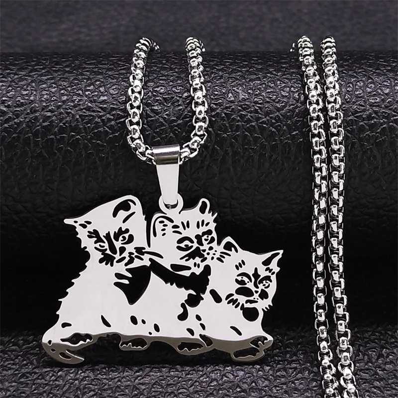 Cute Pet Cat Pendant Necklace for Women Stainless Steel Animal Chain Jewelry Child Gift Accessories Souvenir colgantes N6116S01
Cute Pet Cat Pendant Necklace for Women Stainless Steel Animal Chain Jewelry Child Gift Accessories Souvenir colgantes N6116S01