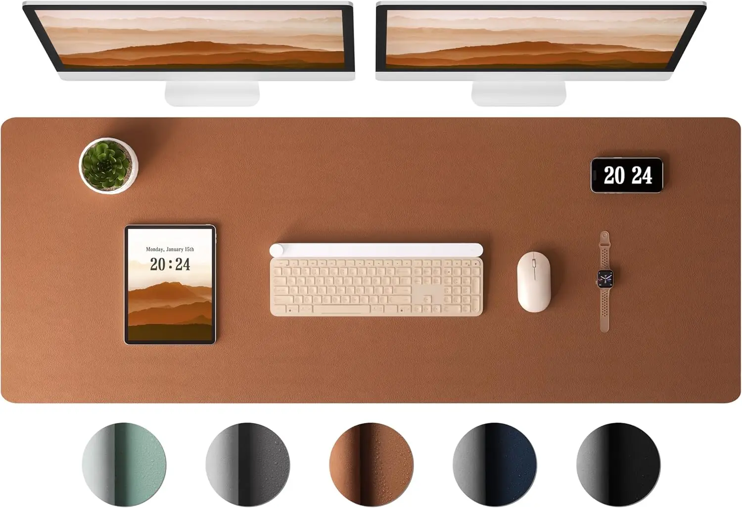 Large Leather Desk Pad Protector - Non-Slip Mouse Pad, Waterproof Office Mat for Home and Work (Brown, 38x14 inches)
Large Leather Desk Pad Protector - Non-Slip Mouse Pad, Waterproof Office Mat for Home and Work (Brown, 38x14 inches)