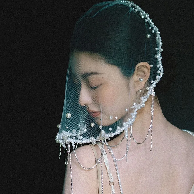 Bridal Headgear Unique Pearl Veil Hair Accessories Korean Style Hair Cap Premium Sense Photo Cover Veil
Bridal Headgear Unique Pearl Veil Hair Accessories Korean Style Hair Cap Premium Sense Photo Cover Veil