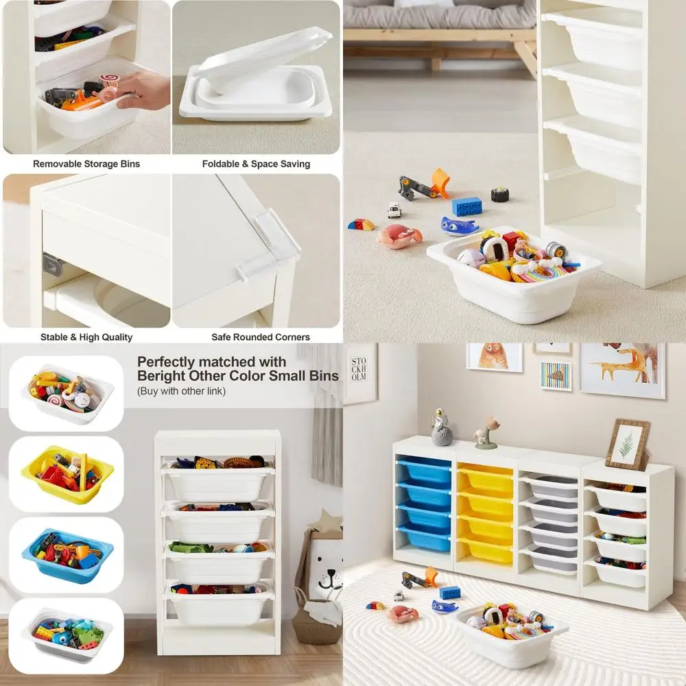 Детский универсальный шкаф для хранения книг и игрушек с 4-мя контейнерами, белый
Детский универсальный шкаф для хранения книг и игрушек с 4-мя контейнерами, белый