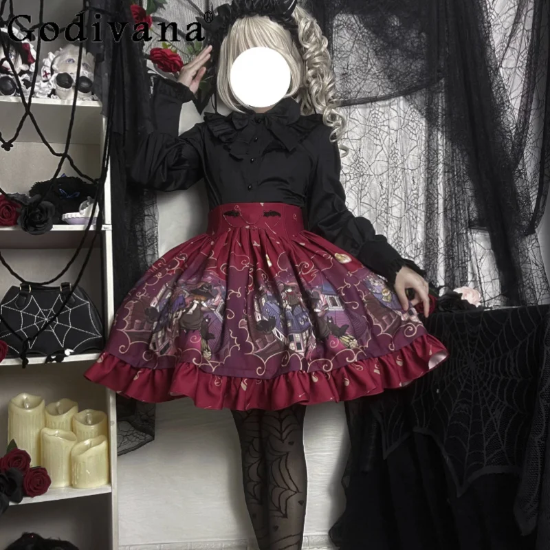 Summer New Fashion SK Versatile Personality Gothic Printed Skirt Lolita High Waist A-line Halloween Sweet Girl Party Skirts
Summer New Fashion SK Versatile Personality Gothic Printed Skirt Lolita High Waist A-line Halloween Sweet Girl Party Skirts