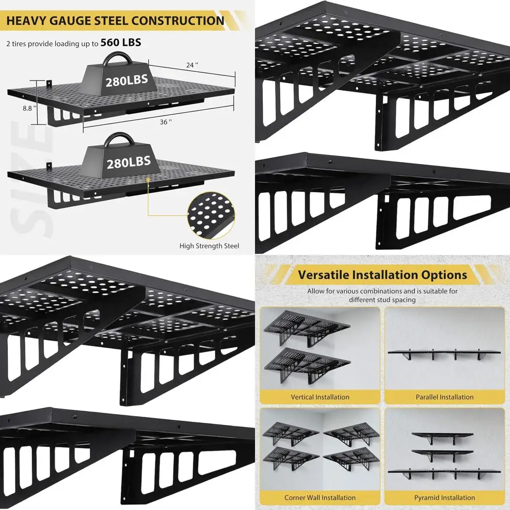 Двухуровневые настенные стеллажи для гаража — сверхпрочная система хранения, грузоподъемность 250 кг, размер 60x90 см
Двухуровневые настенные стеллажи для гаража — сверхпрочная система хранения, грузоподъемность 250 кг, размер 60x90 см