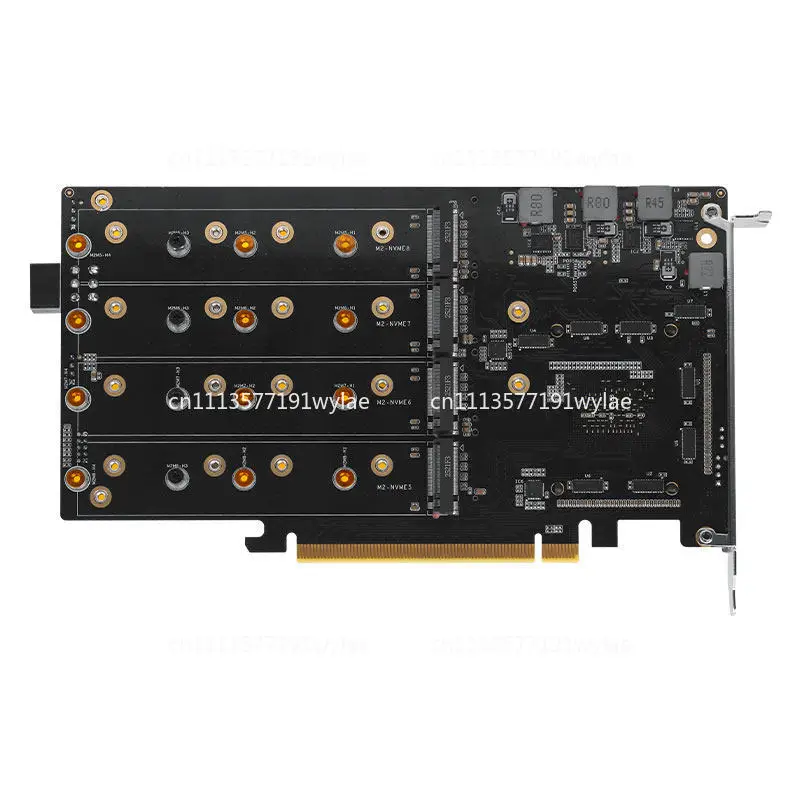 8-Disk M.2 NVMe array card, Broadcom 88048 PCIe4.0x16 bandwidth, drive-free and split-free
8-Disk M.2 NVMe array card, Broadcom 88048 PCIe4.0x16 bandwidth, drive-free and split-free