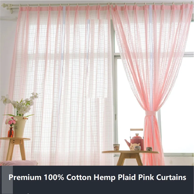 Premium 100% Cotton Hemp Plaid Pink Curtains for Living Room American Rural Grid Cortinas Princess Linen Voile Drapes for Girl's
Premium 100% Cotton Hemp Plaid Pink Curtains for Living Room American Rural Grid Cortinas Princess Linen Voile Drapes for Girl's