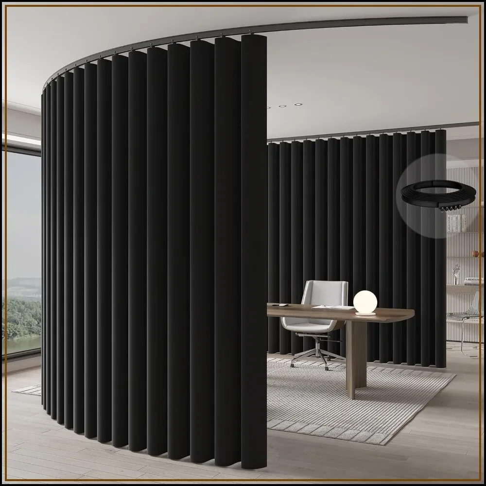 Ceiling Curtain Track Set for Room Divider & Privacy, 106" W x 84" L, Blackout Curtain Included
Ceiling Curtain Track Set for Room Divider & Privacy, 106" W x 84" L, Blackout Curtain Included