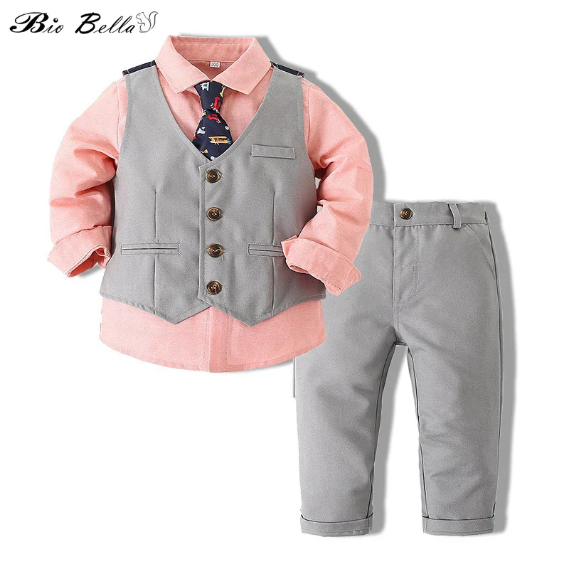 Boys Gentle Suits Long Sleeve Pink Blouse+Vest+Long Pant 3Pcs Set Children Gentleman Suit Spring Autumn Boy Party Clothing
Boys Gentle Suits Long Sleeve Pink Blouse+Vest+Long Pant 3Pcs Set Children Gentleman Suit Spring Autumn Boy Party Clothing