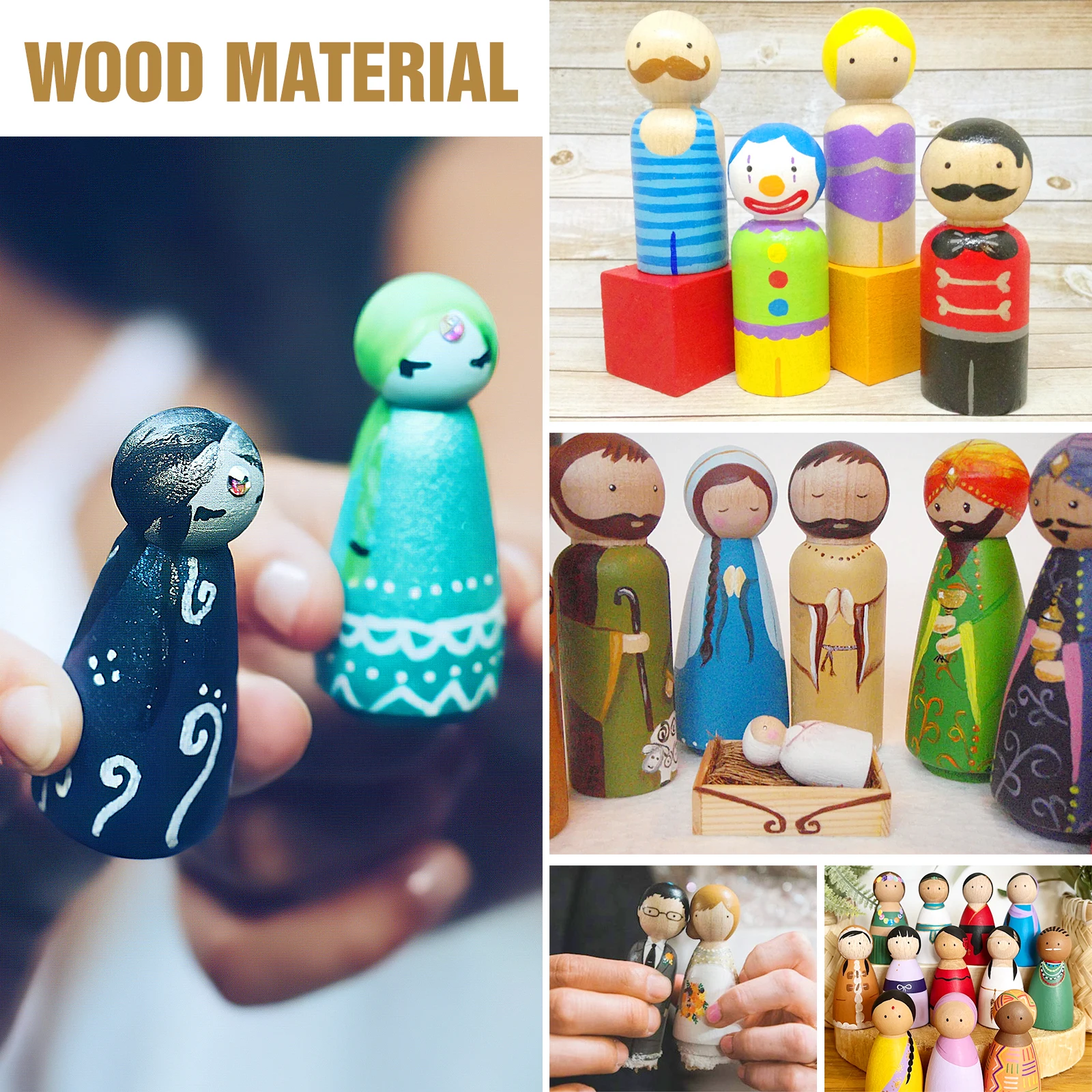 40Pcs Natural Wood DIY Peg for Arts Crafts Handmade Ornaments Smooth Surface Safe Eco Friendly Children Fun Activity
40Pcs Natural Wood DIY Peg for Arts Crafts Handmade Ornaments Smooth Surface Safe Eco Friendly Children Fun Activity