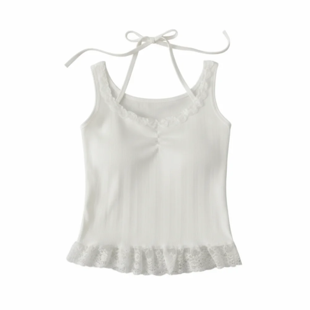 Versatile Strappy Tank Tops Sweet Style Lace Trim Camisole Breathable Soft Texture Slim Tank Tops Women Summer Wear
Versatile Strappy Tank Tops Sweet Style Lace Trim Camisole Breathable Soft Texture Slim Tank Tops Women Summer Wear