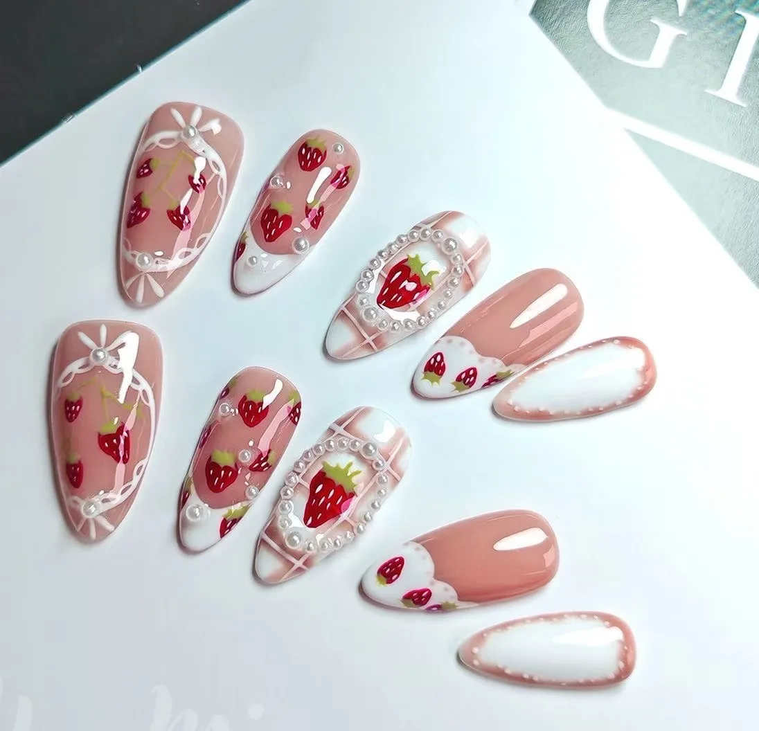 10*Women's Hand Wearable Nails European and American New Cute and Sweet Flower Fake Nails Cross Graphics Mid-length Ballet Nails
10*Women's Hand Wearable Nails European and American New Cute and Sweet Flower Fake Nails Cross Graphics Mid-length Ballet Nails