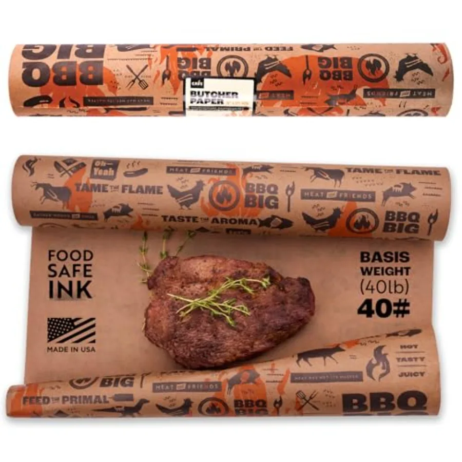 Premium Brown Butcher Paper Roll for Smoker - 18 inches x 175 feet, Made in USA - BBQ Food-Grade Sheet for Grilling and Smoking
Premium Brown Butcher Paper Roll for Smoker - 18 inches x 175 feet, Made in USA - BBQ Food-Grade Sheet for Grilling and Smoking