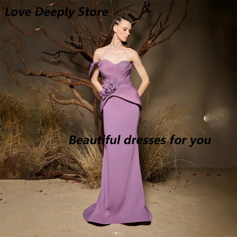 Lilac Evening Dress Customized Sweetheart Crystal Pleat Flower Mermaid Women's Evening Gowns One Shoulder Wedding Party Dress
Lilac Evening Dress Customized Sweetheart Crystal Pleat Flower Mermaid Women's Evening Gowns One Shoulder Wedding Party Dress