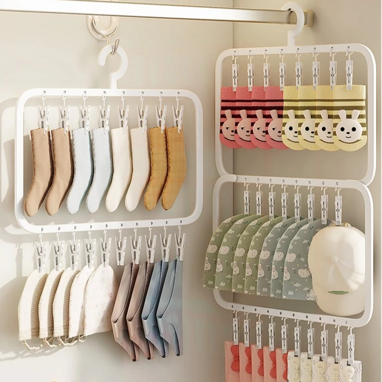 Household Sock Drying Rack Balcony Storage Rack From Wind and Rain and Drying Socks Multiple Clips Children's Clothes Hanger
Household Sock Drying Rack Balcony Storage Rack From Wind and Rain and Drying Socks Multiple Clips Children's Clothes Hanger
