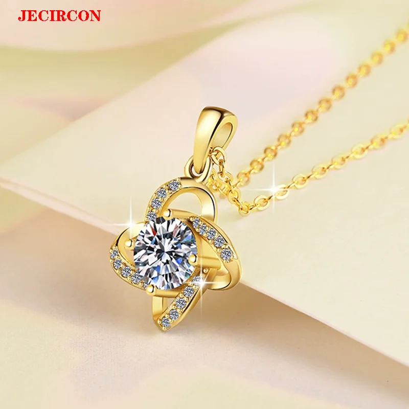 Женское ожерелье из стерлингового серебра JECIRCON S925, изысканный кулон с муассанитом 1 карат, сверкающий и модный, идеально подходит для любого случая
Женское ожерелье из стерлингового серебра JECIRCON S925, изысканный кулон с муассанитом 1 карат, сверкающий и модный, идеально подходит для любого случая