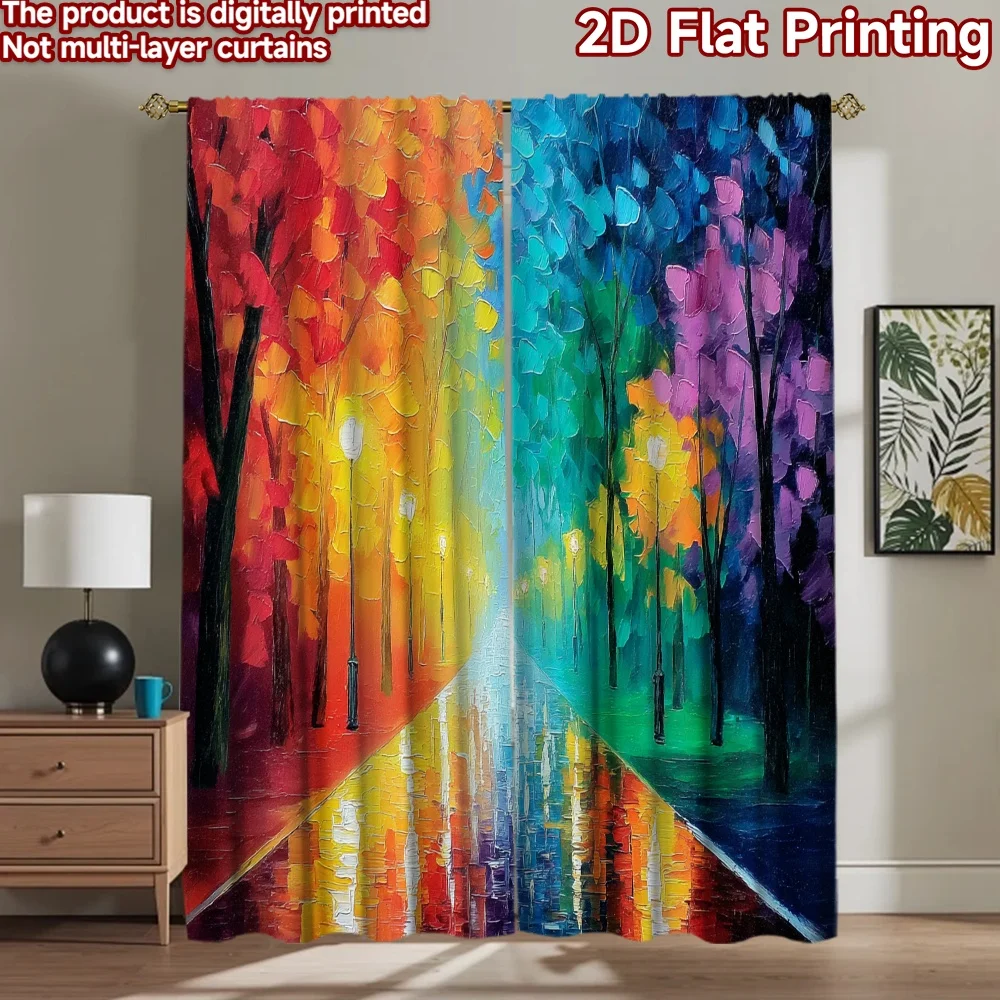 2D flat printing 2pcs Party Curtains Colorful Trees Park Digital Printed Polyester Drapes All Season Party & Holiday Decor
2D flat printing 2pcs Party Curtains Colorful Trees Park Digital Printed Polyester Drapes All Season Party & Holiday Decor