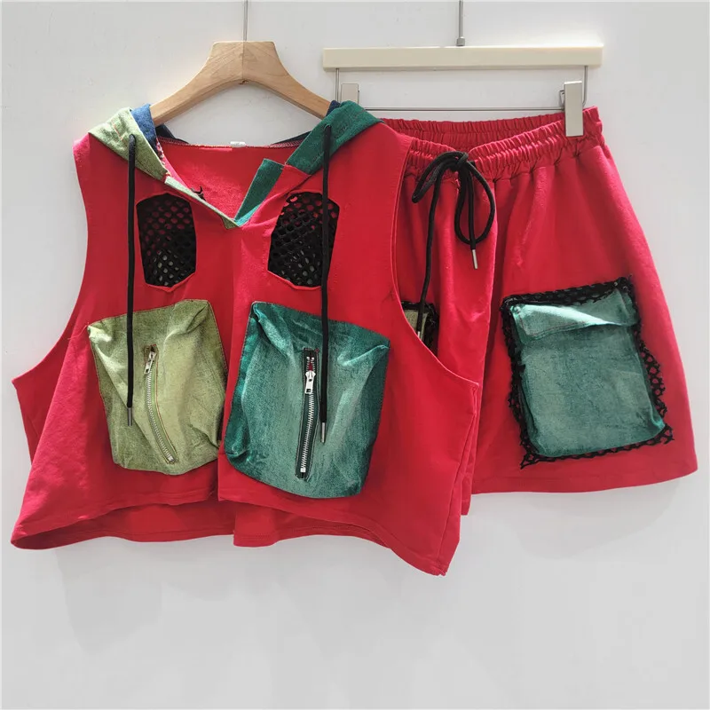 2025 New Summer Fashion Women's Patchwork Denim Big Pockets Hollow Out Hooded Waistcoat Casual Panelled Short Skirt Set
2025 New Summer Fashion Women's Patchwork Denim Big Pockets Hollow Out Hooded Waistcoat Casual Panelled Short Skirt Set