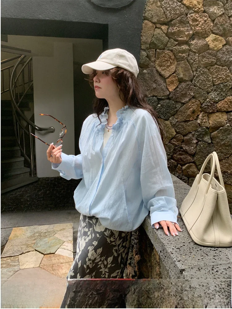 Синяя женская футболка с защитой от солнца, тонкая, летняя, новая, утягивающая, омолаживающая, из смеси хлопка и нейлона, с длинными рукавами, свободного кроя
Синяя женская футболка с защитой от солнца, тонкая, летняя, новая, утягивающая, омолаживающая, из смеси хлопка и нейлона, с длинными рукавами, свободного кроя