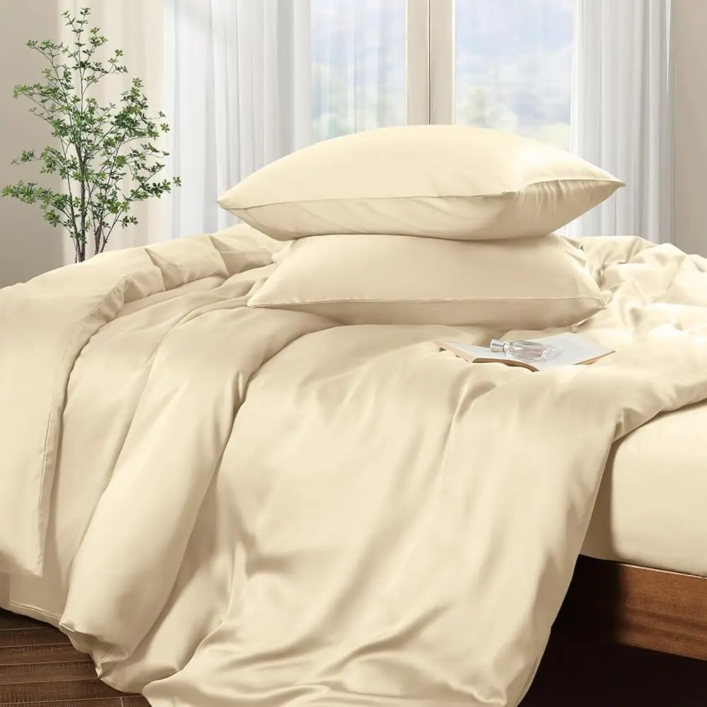 Комплект постельного белья из тенселя (лиоцелла) King Size, 3 предмета - Шелковистый охлаждающий комплект пододеяльников цвета песчаника для тех, кто потеет во сне - Натуральный эвкалипт
Комплект постельного белья из тенселя (лиоцелла) King Size, 3 предмета - Шелковистый охлаждающий комплект пододеяльников цвета песчаника для тех, кто потеет во сне - Натуральный эвкалипт