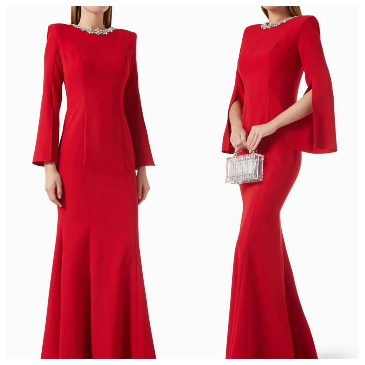 Customized High Quality Red Jersey Evening Dress O-Neck Long Sleeves Special Occasion Gowns Bridal Party Crystal Zipper Back
Customized High Quality Red Jersey Evening Dress O-Neck Long Sleeves Special Occasion Gowns Bridal Party Crystal Zipper Back
