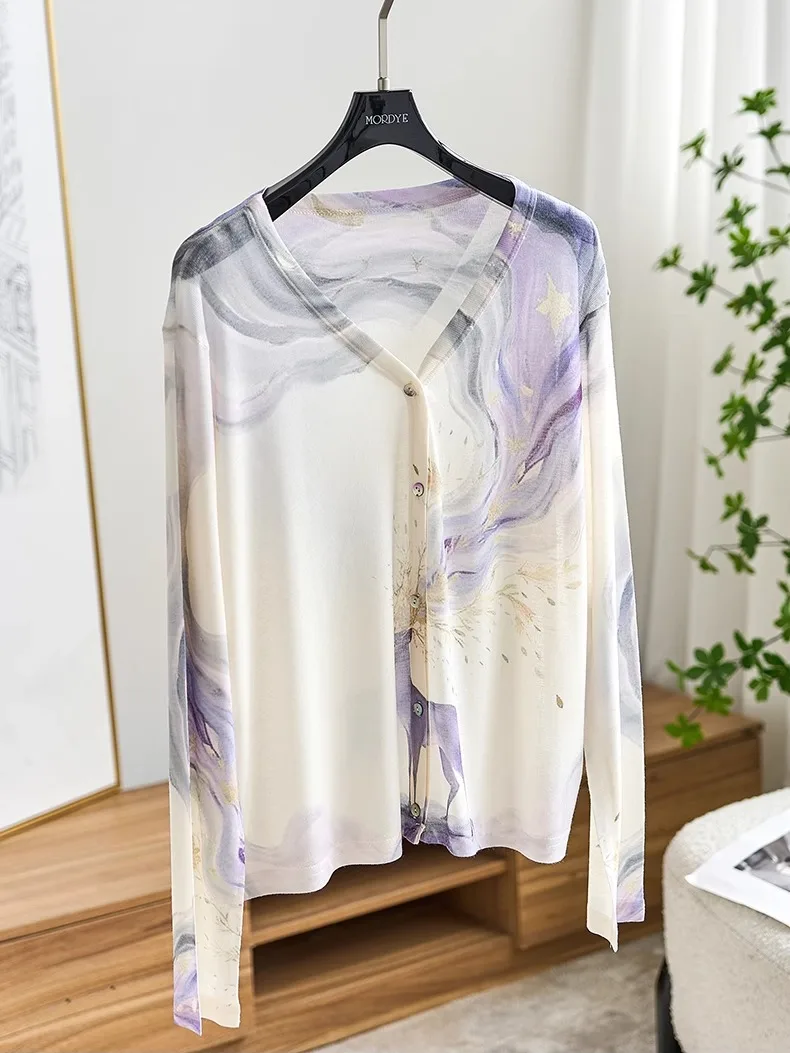 Deep Forest Deer Seen! Sensual Ring Purple Asymmetric Floral V-ne Thin Sun Protection Knitted Open Cardigan Sweater Ja...
Deep Forest Deer Seen! Sensual Ring Purple Asymmetric Floral V-ne Thin Sun Protection Knitted Open Cardigan Sweater Ja...