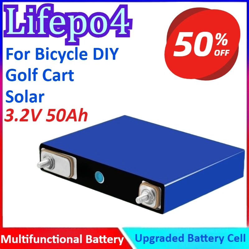 Lifepo4 3.2V 50Ah Rechargeable Lithium Iron Phosphate Battery Battery Suitable For Bicycle DIY Solar Golf Cart
Lifepo4 3.2V 50Ah Rechargeable Lithium Iron Phosphate Battery Battery Suitable For Bicycle DIY Solar Golf Cart