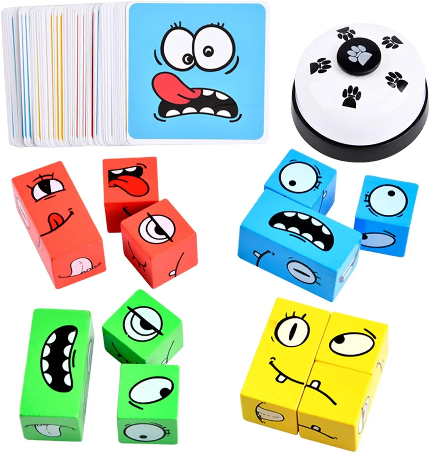 Wooden Face Changing Magic Cube Game - Expression Puzzle Building Blocks, Educational Toy for Kids & Adults with Bell
Wooden Face Changing Magic Cube Game - Expression Puzzle Building Blocks, Educational Toy for Kids & Adults with Bell
