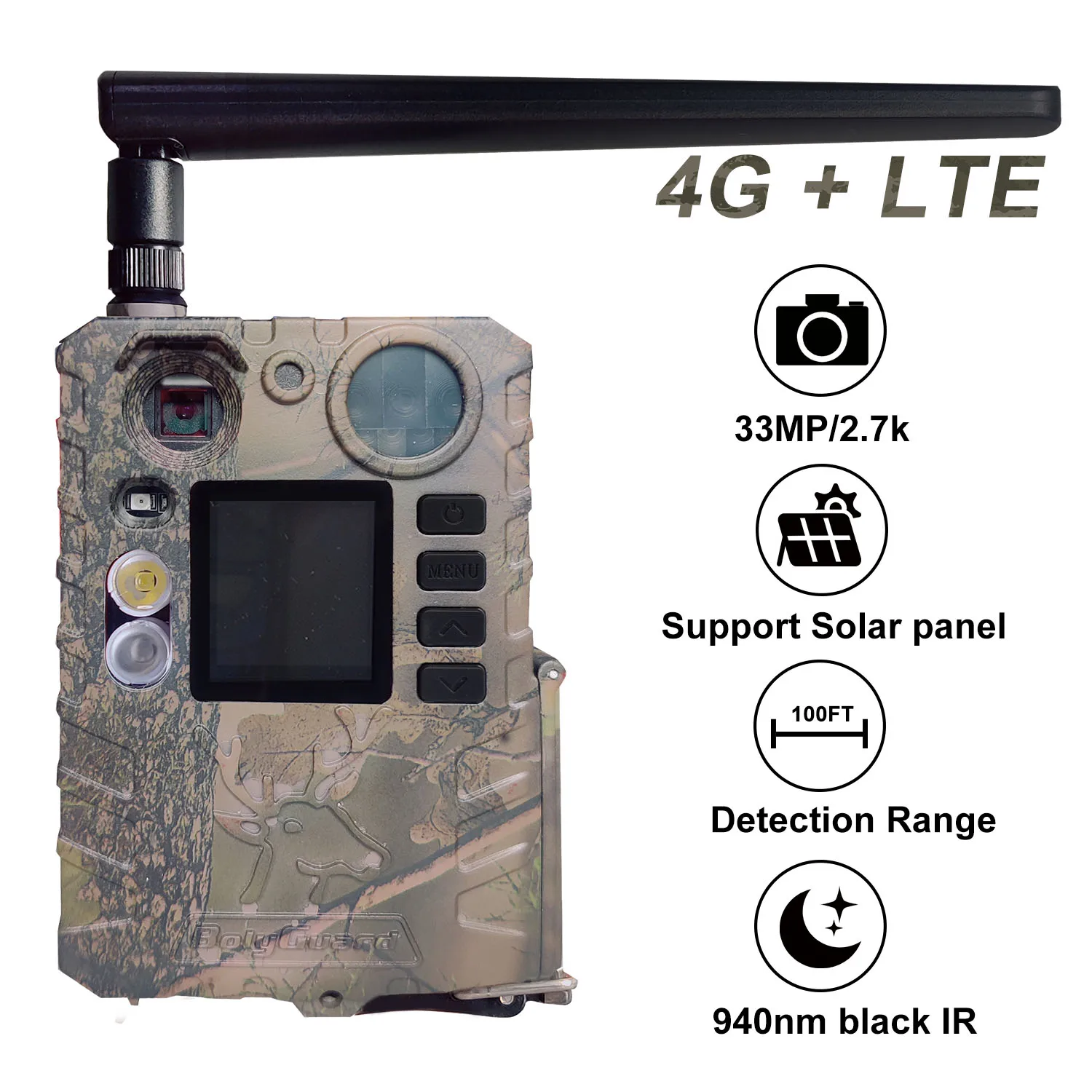 BolyGuard BG410-M 33MP Image Resolution and 2.7K Video Economical 4G Wireless Camera Portable Hunting Trail Camera
BolyGuard BG410-M 33MP Image Resolution and 2.7K Video Economical 4G Wireless Camera Portable Hunting Trail Camera