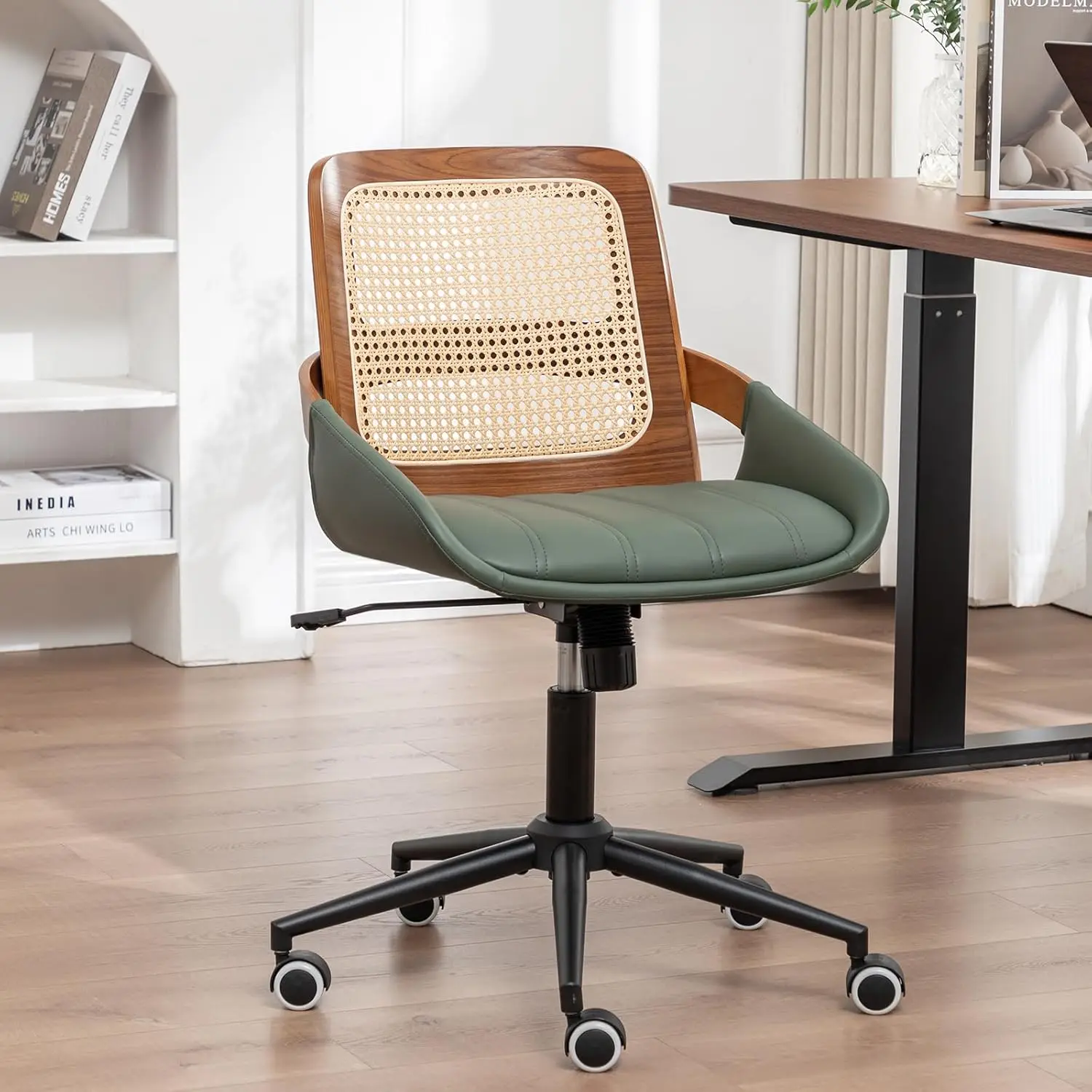 Ergonomic Rattan Backrest Office Chair Walnut Faux Leather Wheels Adjustable Desk Conference, Customized
Ergonomic Rattan Backrest Office Chair Walnut Faux Leather Wheels Adjustable Desk Conference, Customized