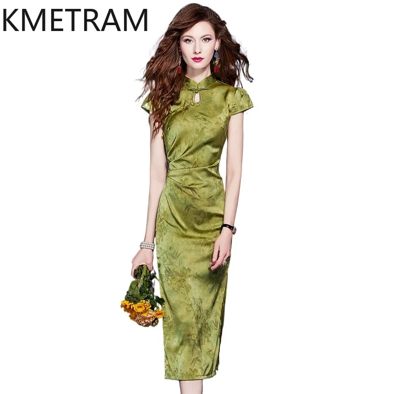 KMETRAM Green Print Dresses for Women New Chinese Style Cheongsam Midi Dress Summer Bodycon Frocks 2026 Woman Clothes ropa mujer
KMETRAM Green Print Dresses for Women New Chinese Style Cheongsam Midi Dress Summer Bodycon Frocks 2026 Woman Clothes ropa mujer
