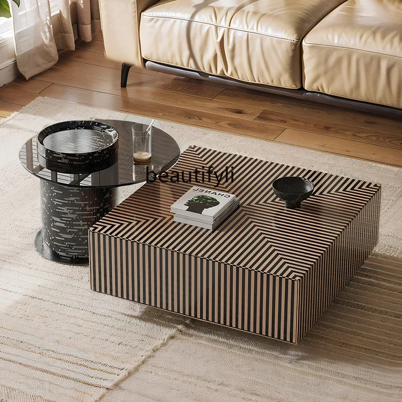 Design sense square coffee table retro living room child and mother coffee table combination black and white piano keys
Design sense square coffee table retro living room child and mother coffee table combination black and white piano keys