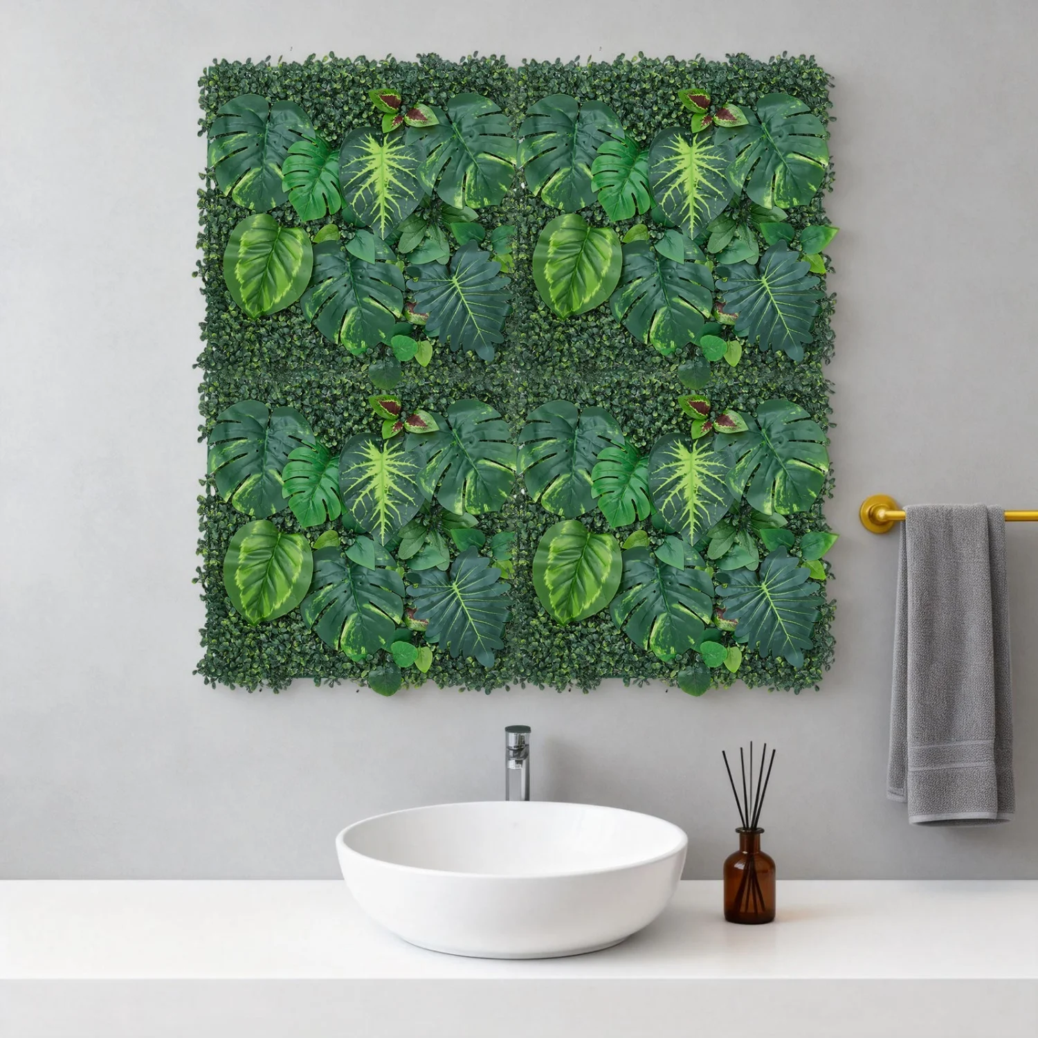4/8/12 Pcs Artificial Green Wall Panels, 50x50 cm Mixed Faux Hedge with Monstera & Pilea Foliage, Fence Screen for Balcony Patio, Wedding Backdrop & Indoor Home Wall Decor
4/8/12 Pcs Artificial Green Wall Panels, 50x50 cm Mixed Faux Hedge with Monstera & Pilea Foliage, Fence Screen for Balcony Patio, Wedding Backdrop & Indoor Home Wall Decor