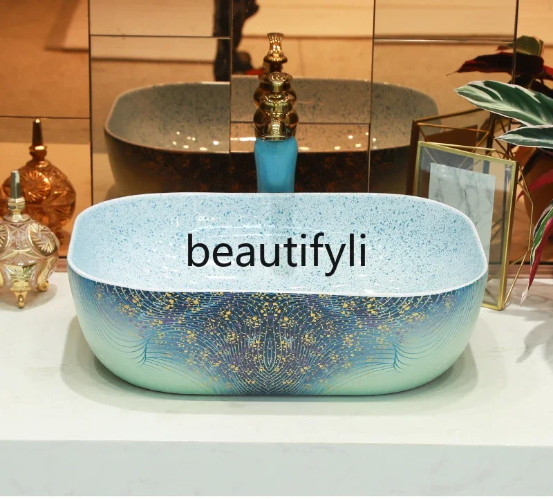 ss Simple table basin Ceramic square washbasin
ss Simple table basin Ceramic square washbasin