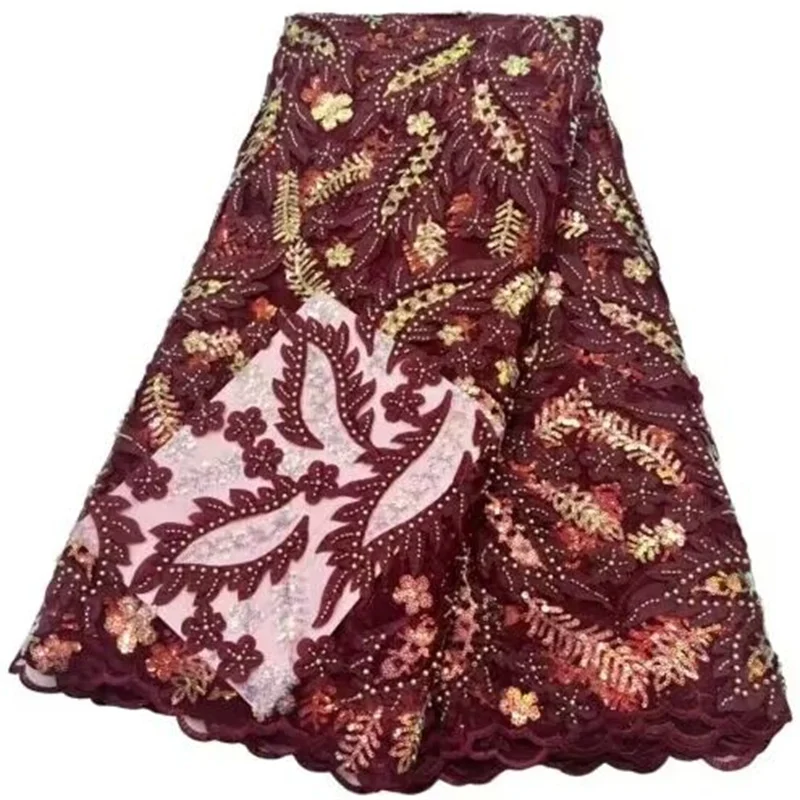 African Cord Lace Fabric 2023 High Quality Water Soluble Nigerian French Guipure Cord Lace With Sequins For Wedding Dress FHD68
African Cord Lace Fabric 2023 High Quality Water Soluble Nigerian French Guipure Cord Lace With Sequins For Wedding Dress FHD68