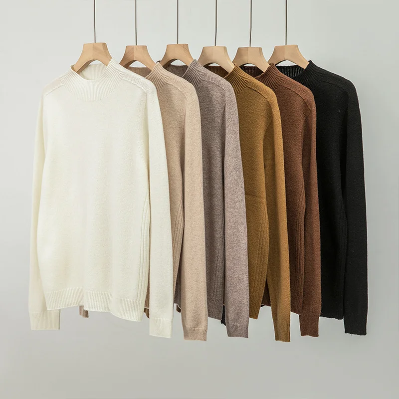 Autumn Winter Half High Collar 100% Wool Sweater Women Seamless Solid Color Long Sleeve Knitted Bottom Tops
Autumn Winter Half High Collar 100% Wool Sweater Women Seamless Solid Color Long Sleeve Knitted Bottom Tops