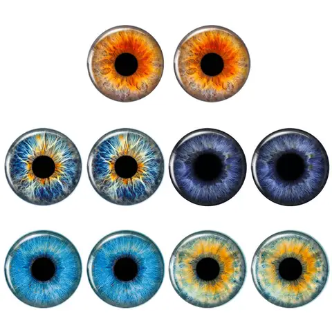 5 pares de chips de ojos de 14mm adecuados para muñeca Bly, cabujones de cristal súper finos de 2,5mm para alumnos, accesorios DIY, artículos a granel