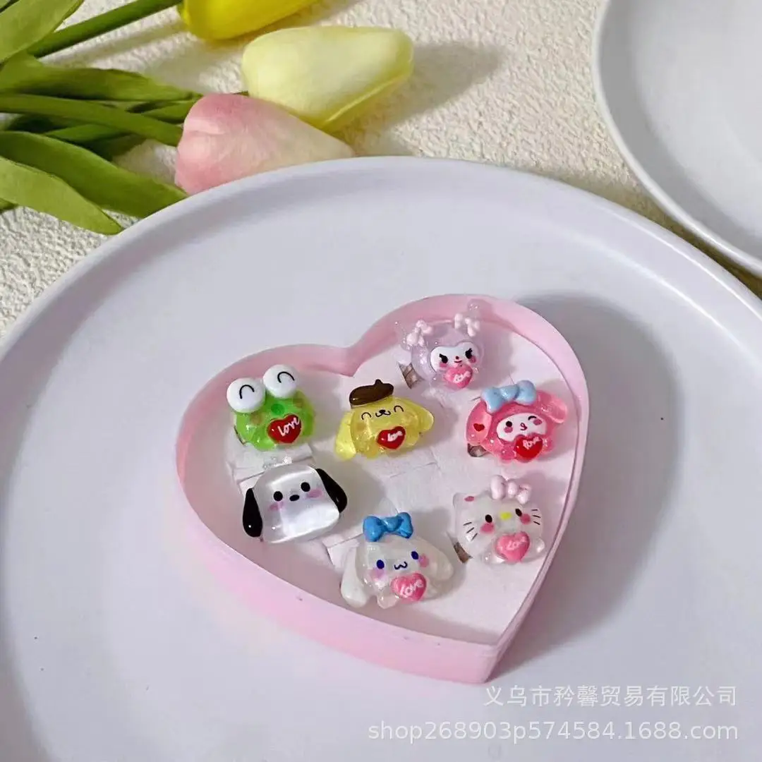 Kawaii Sanrio Ring with Heart Flower Anime Hello Kitty Ring Cartoon My Melody Cinnamoroll Kuromi Girl Exquisite Accessories Gift
Kawaii Sanrio Ring with Heart Flower Anime Hello Kitty Ring Cartoon My Melody Cinnamoroll Kuromi Girl Exquisite Accessories Gift