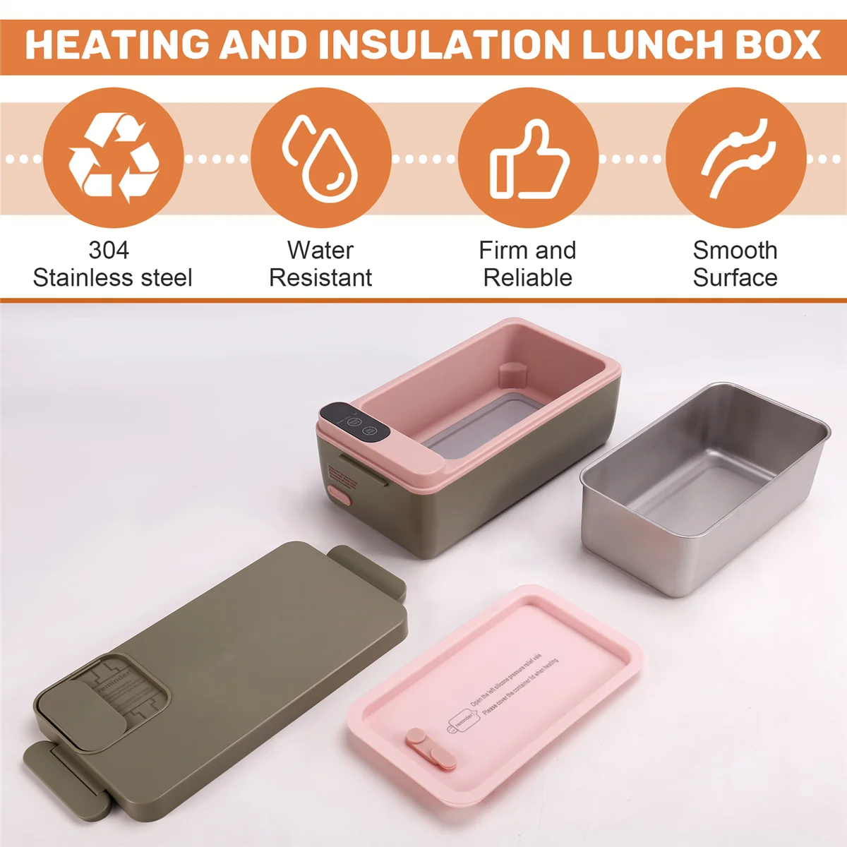 Qualitative Heated Lunch Box Electric Lunch Box Self Heating Lunch Box Cordless Rechargeable 304 Food-Grade Stainless Steel 1L B
Qualitative Heated Lunch Box Electric Lunch Box Self Heating Lunch Box Cordless Rechargeable 304 Food-Grade Stainless Steel 1L B