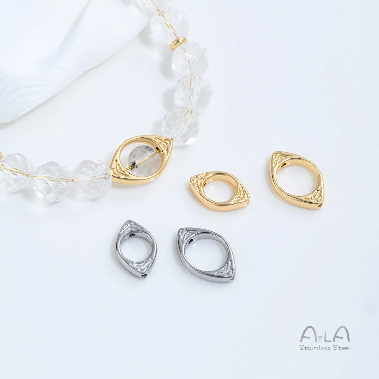 1PCS Smooth Oval Eye Bead Rings, Anti-fade Titanium Steel Handmade Jewelry Spacer Parts
1PCS Smooth Oval Eye Bead Rings, Anti-fade Titanium Steel Handmade Jewelry Spacer Parts