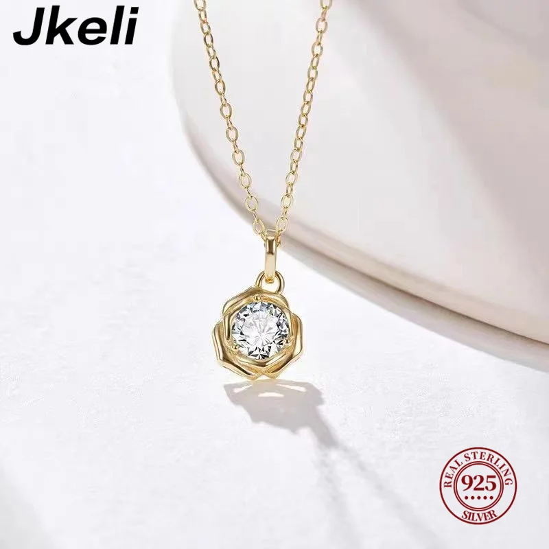 Jkeli Fashion 100% 925 Sterling Silver Necklace For Women 18K gold Plated 5A Zircon Pendant Necklace Real Money Fine Jewelry
Jkeli Fashion 100% 925 Sterling Silver Necklace For Women 18K gold Plated 5A Zircon Pendant Necklace Real Money Fine Jewelry