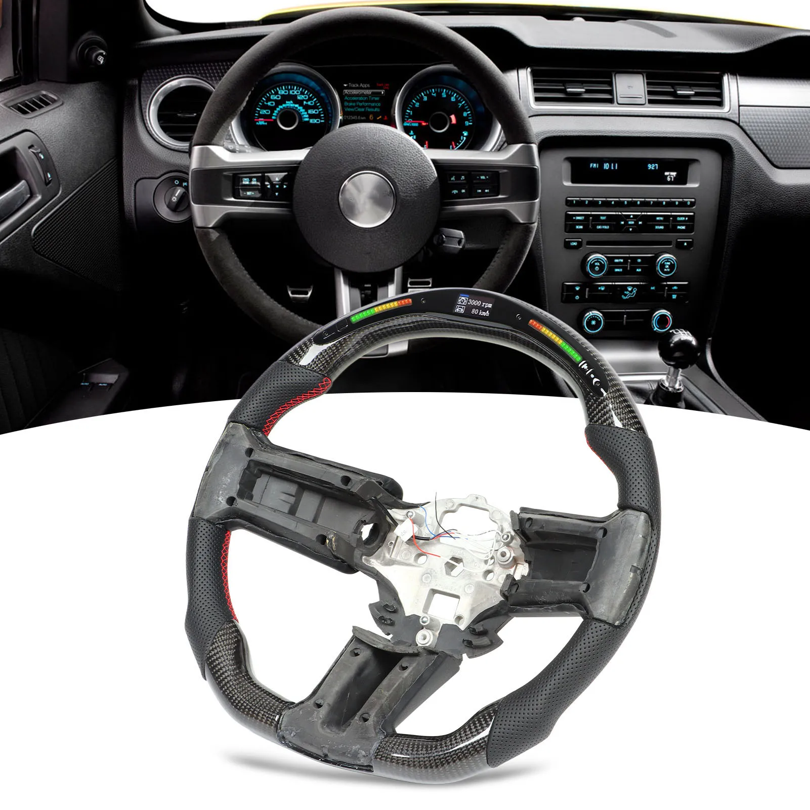 32 LED Shift Lights Display Carbon Steering Wheel Replacement for 2010‑2014 LED Shift Lights Steering Wheel
32 LED Shift Lights Display Carbon Steering Wheel Replacement for 2010‑2014 LED Shift Lights Steering Wheel
