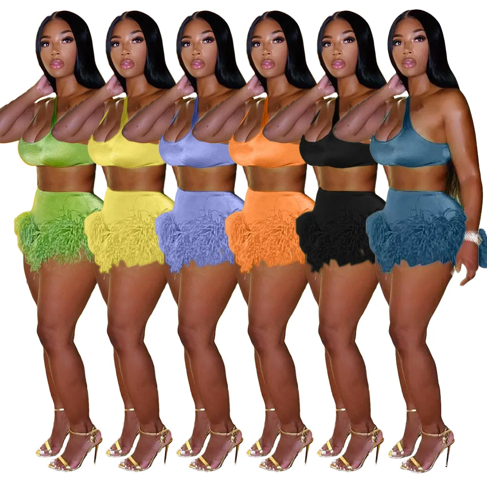Sexy Feathers Two Piece Set 2022 Summer Women Party Outfits Tank Crop Top Shorts Fashion Night Clubwear Suit
Sexy Feathers Two Piece Set 2022 Summer Women Party Outfits Tank Crop Top Shorts Fashion Night Clubwear Suit