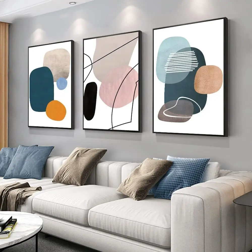 Abstract Canvas Wall Art Set of 3, Orange Blue White Color Blocks, 16x24 Inches Each Panel, Modern Decor for Living Room
Abstract Canvas Wall Art Set of 3, Orange Blue White Color Blocks, 16x24 Inches Each Panel, Modern Decor for Living Room