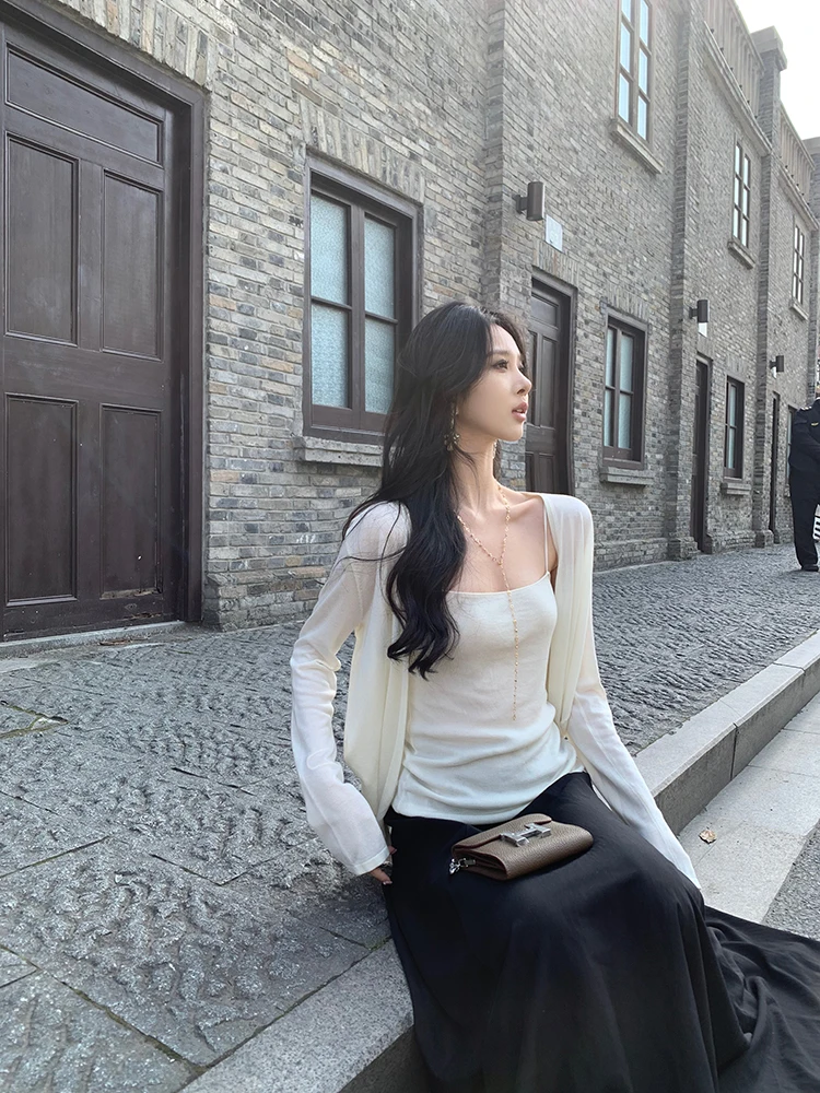 Lace-Up Knitted ort Sve Silk Open Cardigan Women's Summer Faion Slim Fit Sun Protection Outerwear Casual Commute Sle
Lace-Up Knitted ort Sve Silk Open Cardigan Women's Summer Faion Slim Fit Sun Protection Outerwear Casual Commute Sle