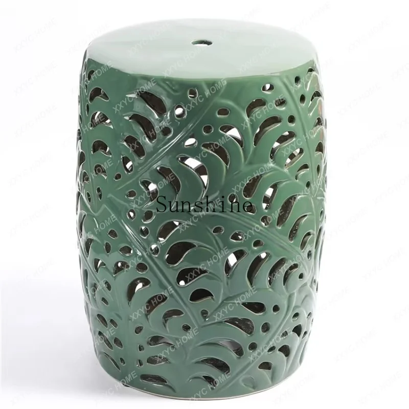 GGDark green leaves carved through ceramic drum piers, living room shoe changing stool
GGDark green leaves carved through ceramic drum piers, living room shoe changing stool