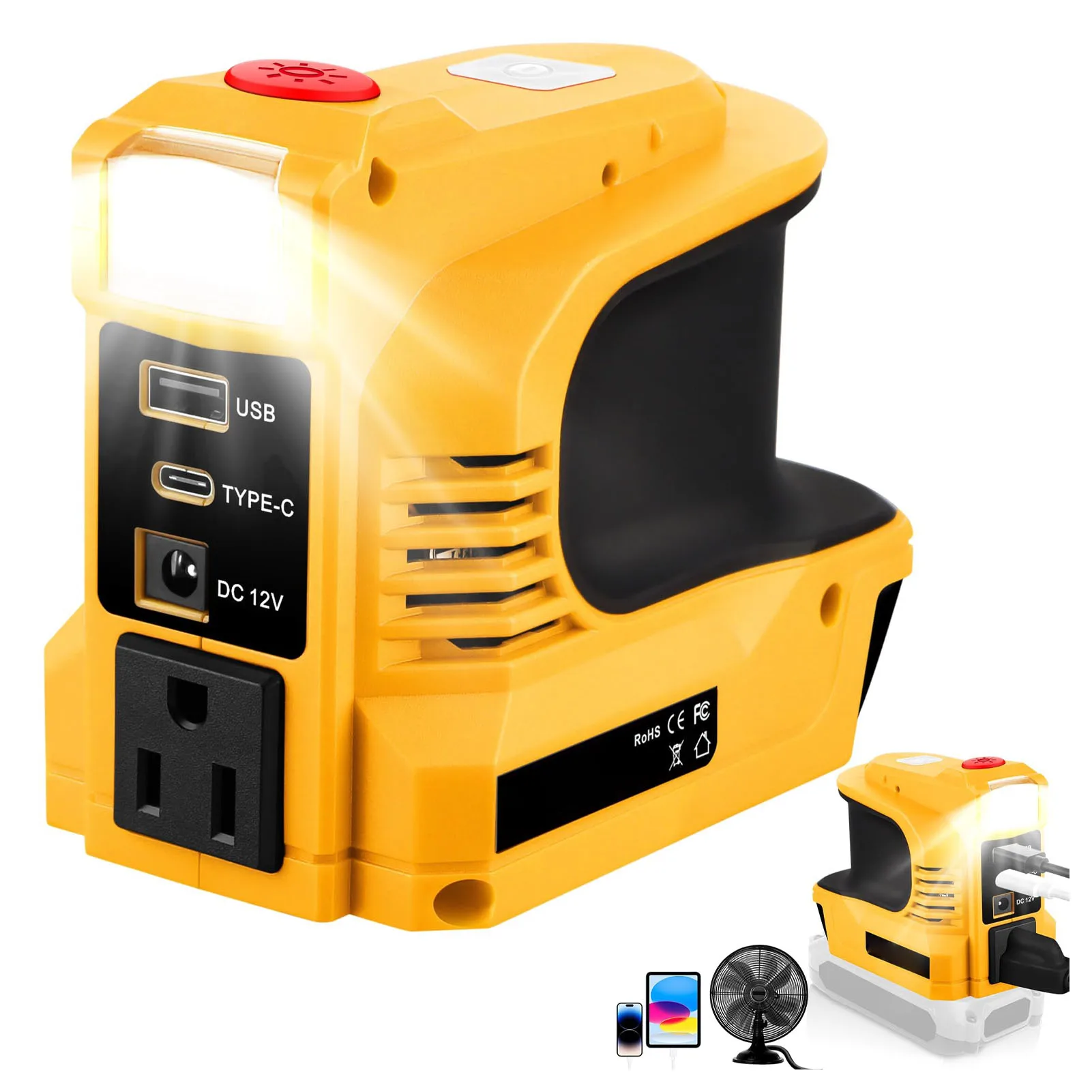180W Portable Inverter Converter for DCB204 DCB200 DCB203 18V 20V Li Battery USB Type C AC Output Battery Inverter Converter
180W Portable Inverter Converter for DCB204 DCB200 DCB203 18V 20V Li Battery USB Type C AC Output Battery Inverter Converter
