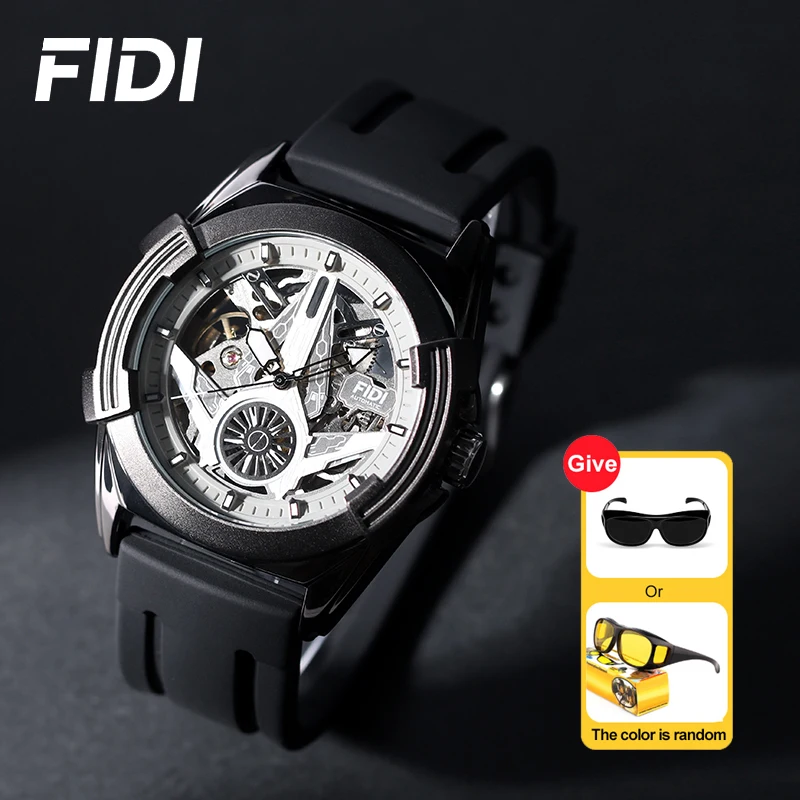 FIDI Men's Watch - Fully Automatic Mechanical, Luxury Hollow Design, Waterproof Silicone Strap, Perfect Gift Set with Sunglasses
FIDI Men's Watch - Fully Automatic Mechanical, Luxury Hollow Design, Waterproof Silicone Strap, Perfect Gift Set with Sunglasses