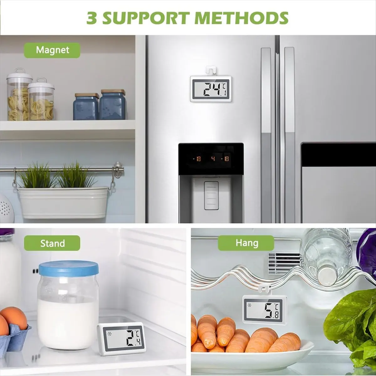 Refrigerator Thermometer, Digital Fridge Thermometer with LCD Display, Freezer Temperature Gauge with ℃/℉ Switch,3 Pack
Refrigerator Thermometer, Digital Fridge Thermometer with LCD Display, Freezer Temperature Gauge with ℃/℉ Switch,3 Pack