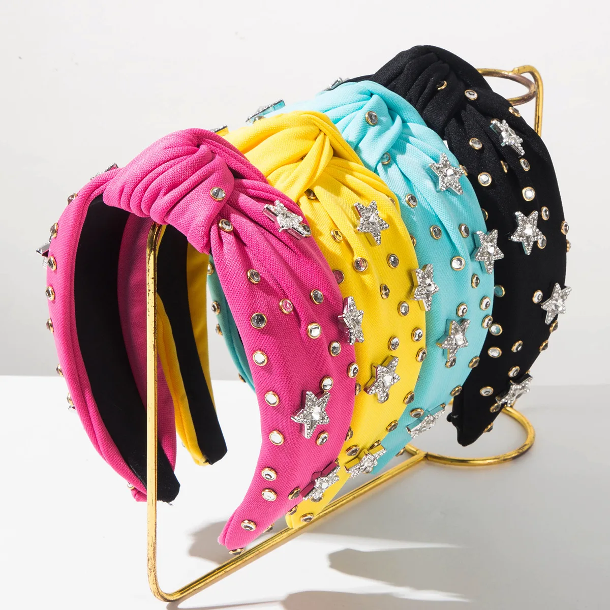 Korean Style Fashion Trendy Chic Hip-hop Solid Color Rhinestone Star Wide Brim Knotted Headband Hair Accessory for Women
Korean Style Fashion Trendy Chic Hip-hop Solid Color Rhinestone Star Wide Brim Knotted Headband Hair Accessory for Women