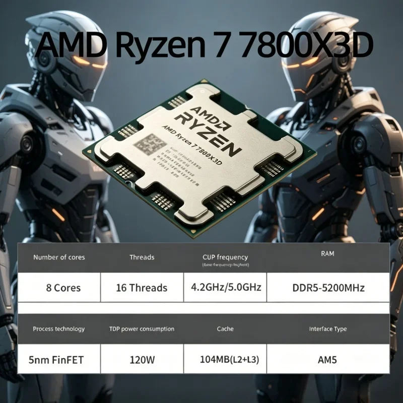 AMD Blazing Premium R7 7800X3D Gaming Desktop CPU 8C16T, 5.0GHz 5NM 96M AM5 Socket Tray Version No Cooler PN:100-100000910
AMD Blazing Premium R7 7800X3D Gaming Desktop CPU 8C16T, 5.0GHz 5NM 96M AM5 Socket Tray Version No Cooler PN:100-100000910