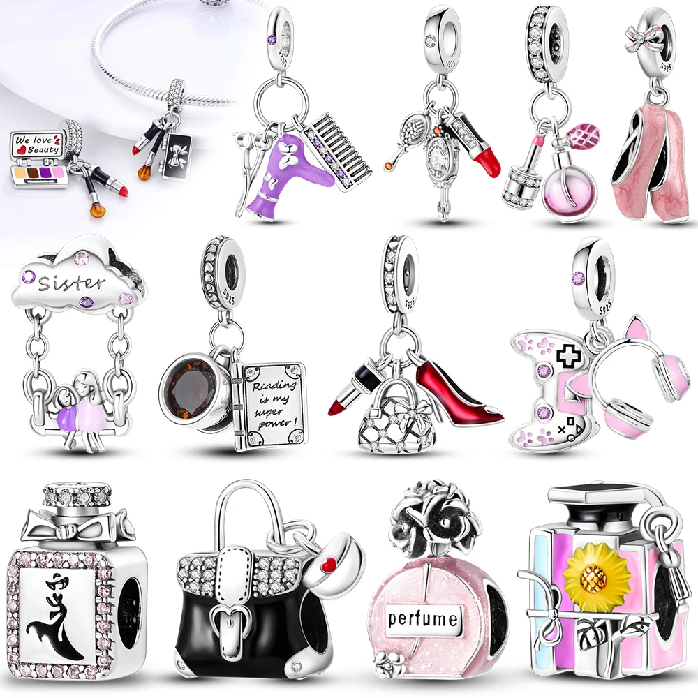925 Silver Girl Lady Lipstick Makeup Charm Dangle Pendant Beads Fit Original Bangle Cosmetic Charms Bracelet DIY Making Jewelry
925 Silver Girl Lady Lipstick Makeup Charm Dangle Pendant Beads Fit Original Bangle Cosmetic Charms Bracelet DIY Making Jewelry