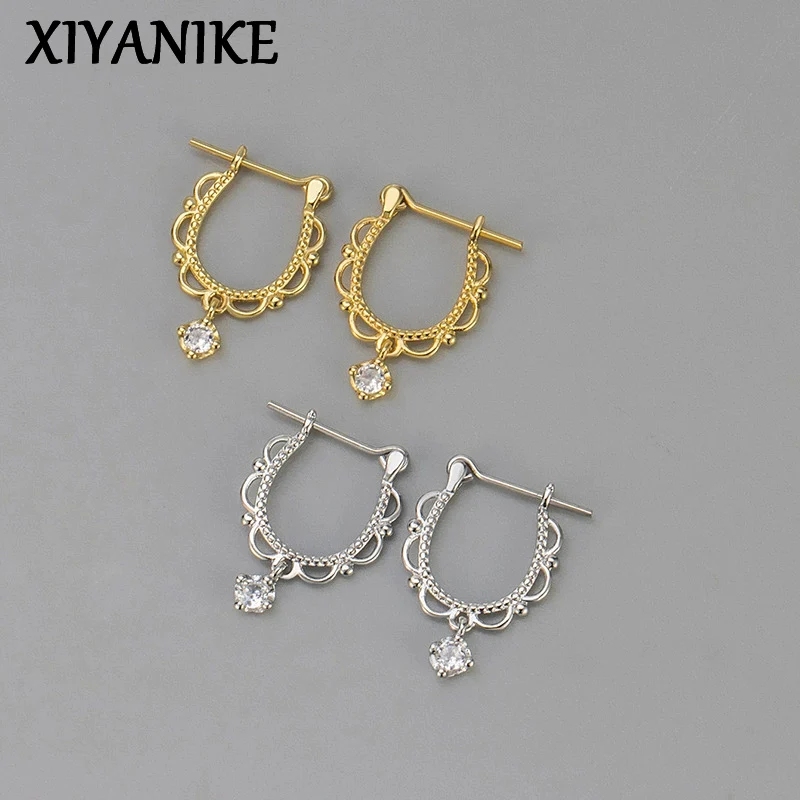 XIYANIKE Zircon Lace Pendant Hoop Earrings For Women Fashion New Jewelry Gift Party Wedding Wholesale серьги женски
XIYANIKE Zircon Lace Pendant Hoop Earrings For Women Fashion New Jewelry Gift Party Wedding Wholesale серьги женски